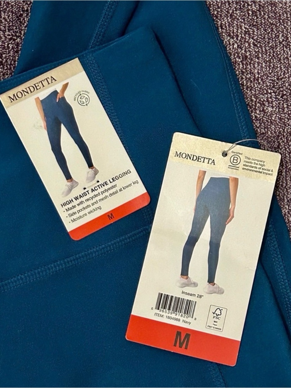 Mondetta High Waist Active Legging Teal Blue NWT